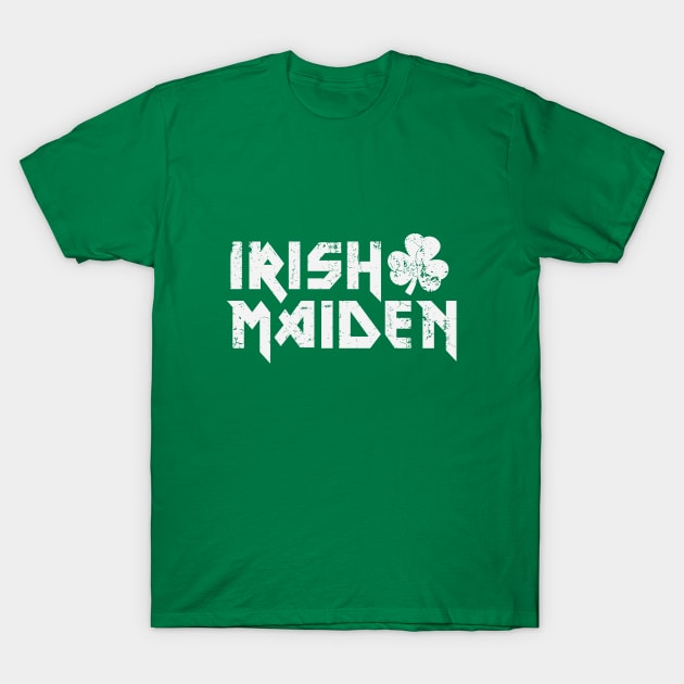 Irish Maiden paddy day cailín rocker metalhead T-Shirt by Daribo